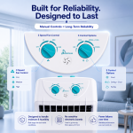 Manual control panel air cooler with durable design built to handle humidity and reduce long-term failures