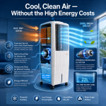 Energy efficient air cooler designed for low power consumption and cost-effective everyday cooling