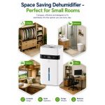 Portable dehumidifier for small rooms compact space saving design
