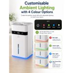 Customisable ambient lighting dehumidifier 4 colour LED modes