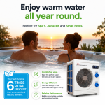 Heated swimming pool illustrating comfortable, warm pool water throughout the year.