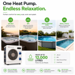 GMC pool heat pump providing efficient heating for pools, spas and year-round relaxation.